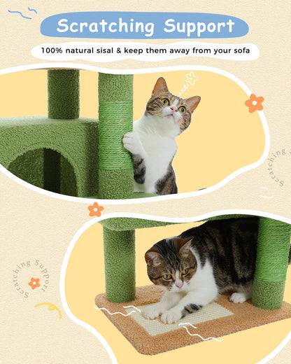 Large Cat Tower: Indoor Activity Tree with Hammock & Scratcher