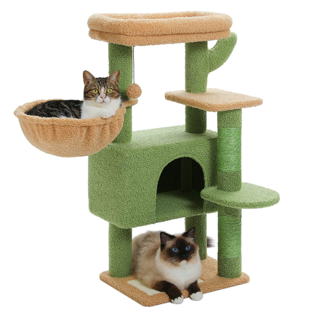 Large Cat Tower: Indoor Activity Tree with Hammock & Scratcher