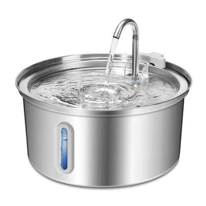 Stainless Steel Cat Water Fountain - 108oz Quiet Filtration