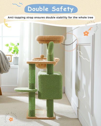Large Cat Tower: Indoor Activity Tree with Hammock & Scratcher